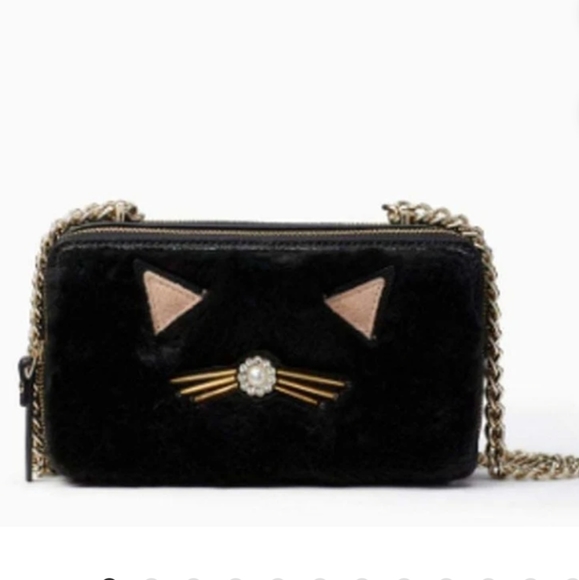kate spade Handbags - Kate Spade Furry Black Cat Convertible Bag